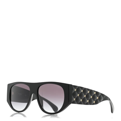 Chanel Acetate Quilted CC Pilot Sunglasses 71465 Black 1 of 8