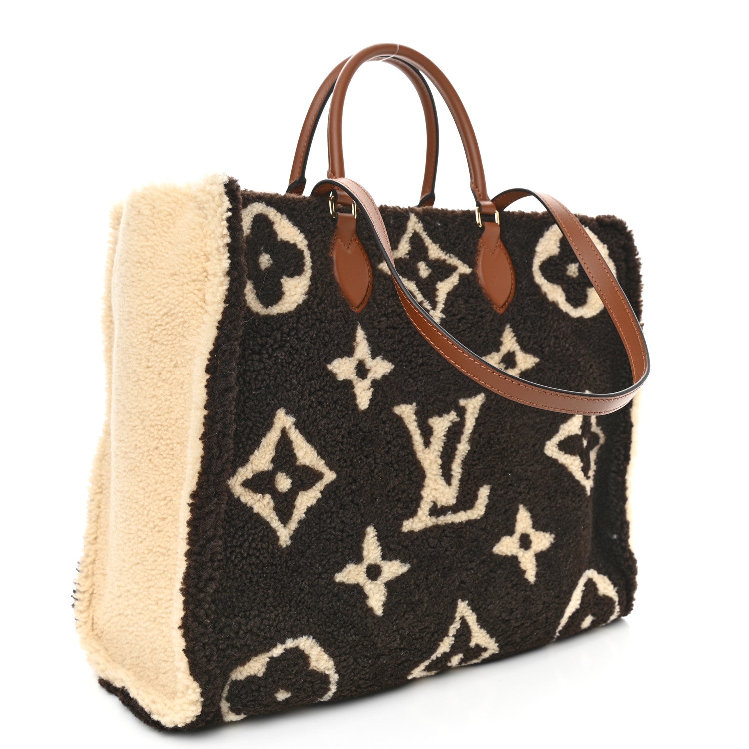Louis Vuitton Shearling Monogram Giant Teddy Onthego GM Black White 3 of 9