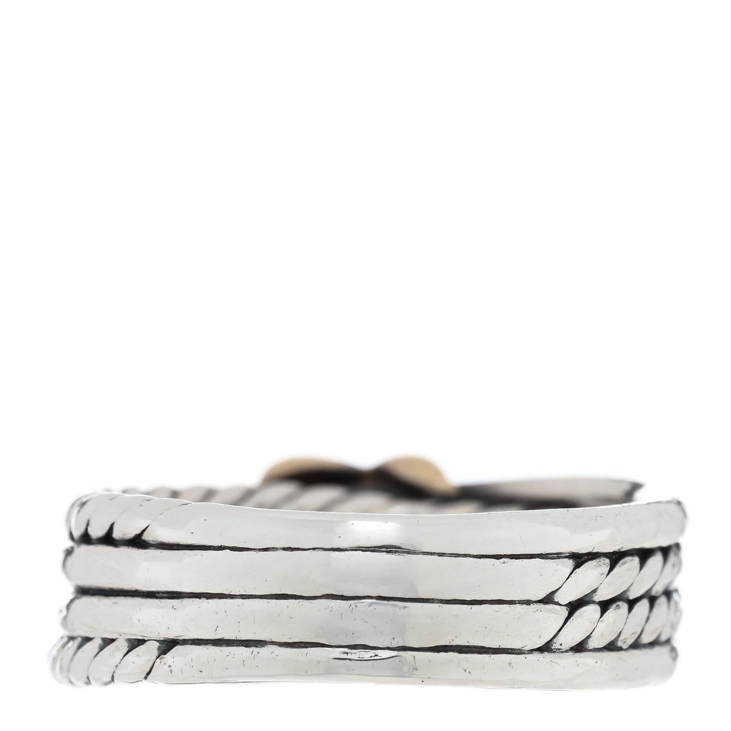 David Yurman Sterling Silver 18K Yellow Gold 6mm X Crossover Ring 53 6.25 3 of 4