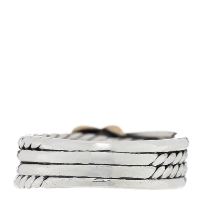 David Yurman Sterling Silver 18K Yellow Gold 6mm X Crossover Ring 53 6.25 3 of 4