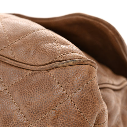 Chanel Crumpled Caviar Quilted Large Shiva Flap Beige 16 of 16