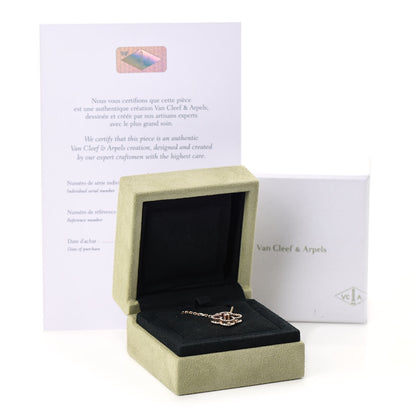 Van Cleef & Arpels 18K Rose Gold Diamond Bulls Eye Vintage Alhambra Pendant Necklace 7 of 7