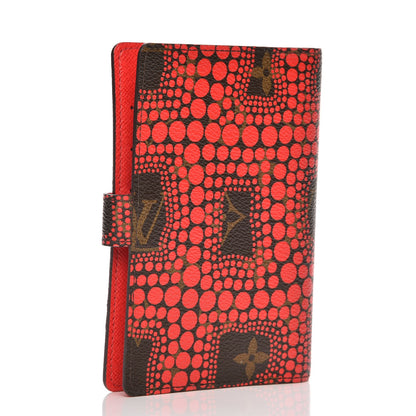 Louis Vuitton Monogram Kusama Town Small Ring Agenda Cover Red 3 of 7