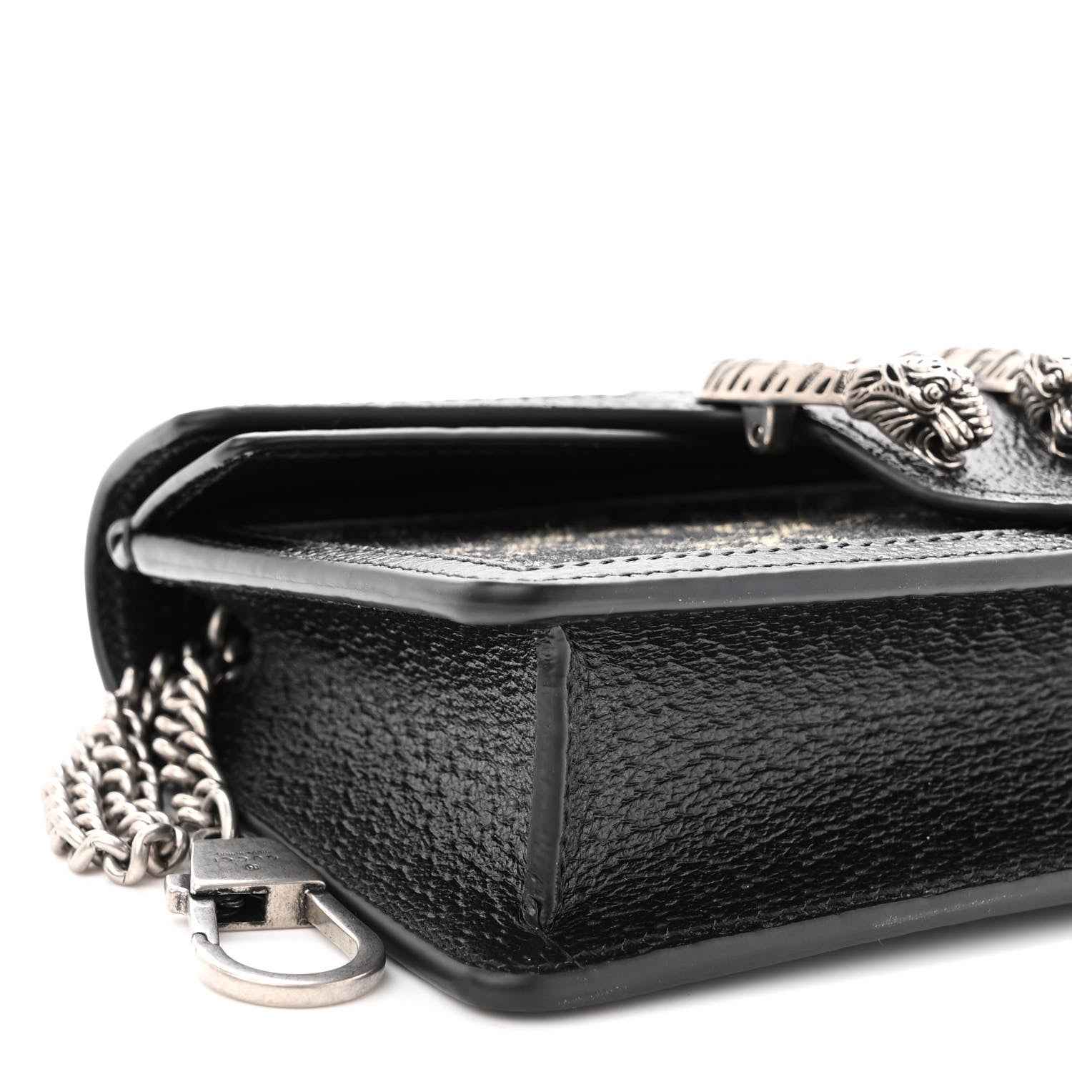 Gucci Jacquard Black Denim GG Monogram Super Mini Dionysus Shoulder Bag Black Ivory 8 of 9