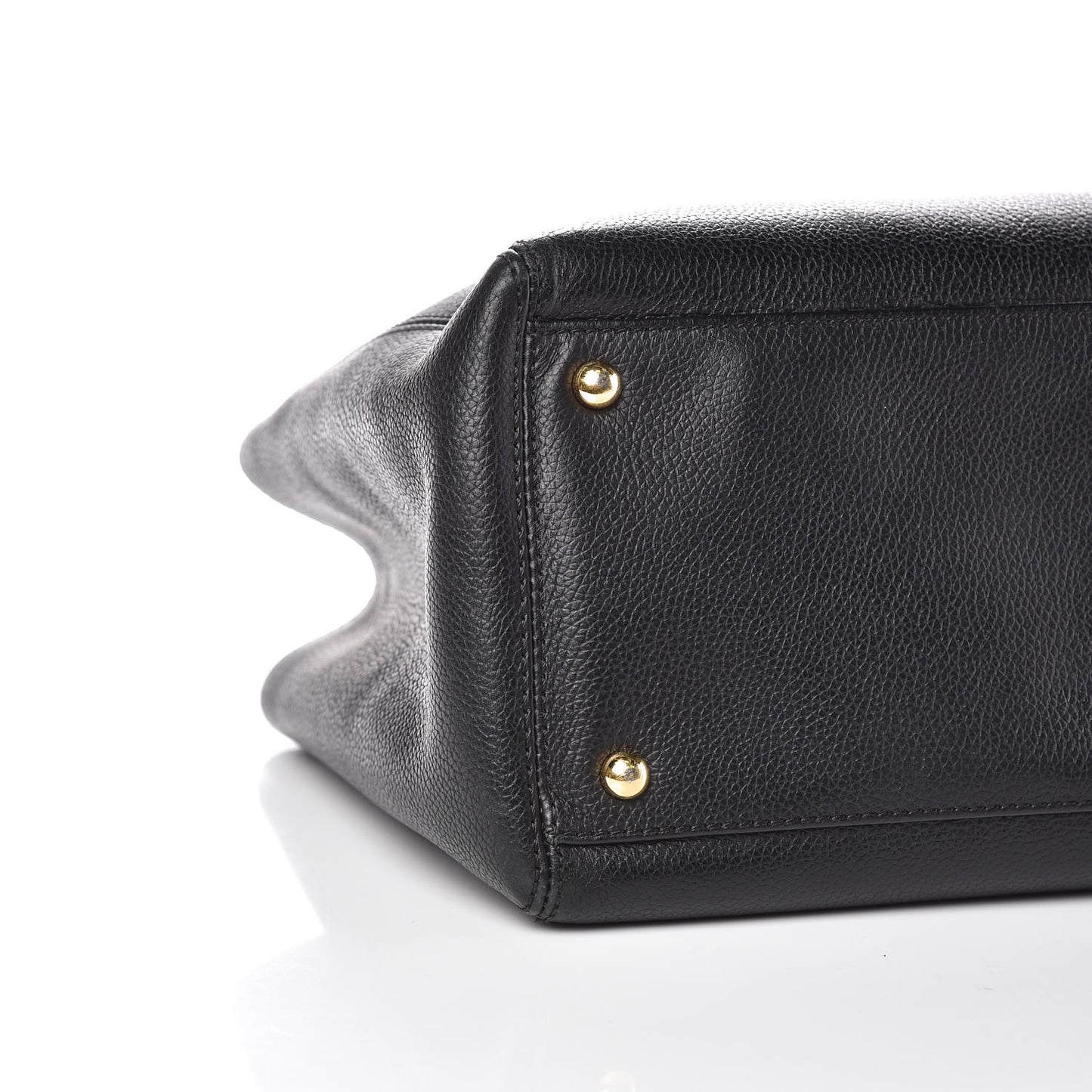 Calfskin Small Cerf Shopper Tote Black