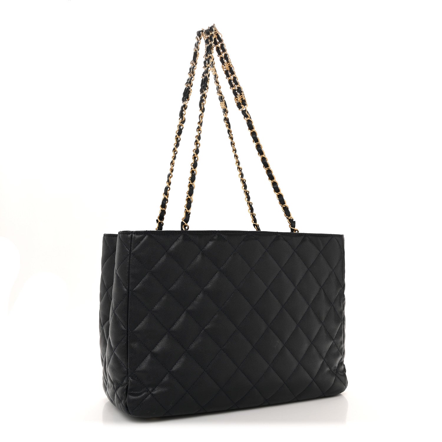Chanel Caviar Quilted Small Shopping Tote Navy 3 of 14