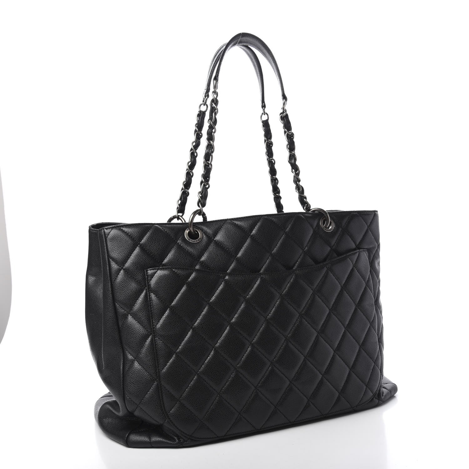 Chanel Caviar Quilted XXL Grand Shopping Tote GST Dark Grey 3 of 10