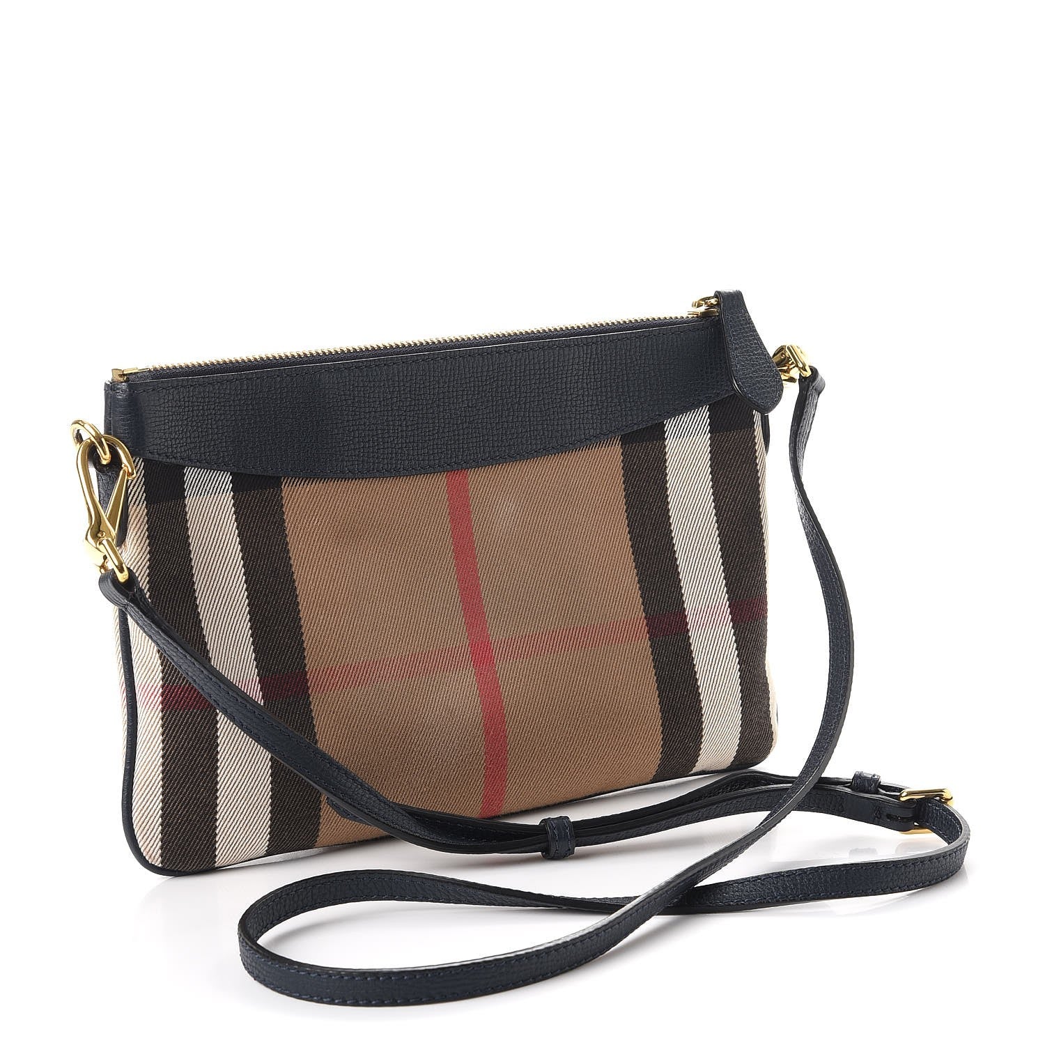 Burberry House Check Derby Peyton Crossbody Clutch Bag Navy 3 of 9