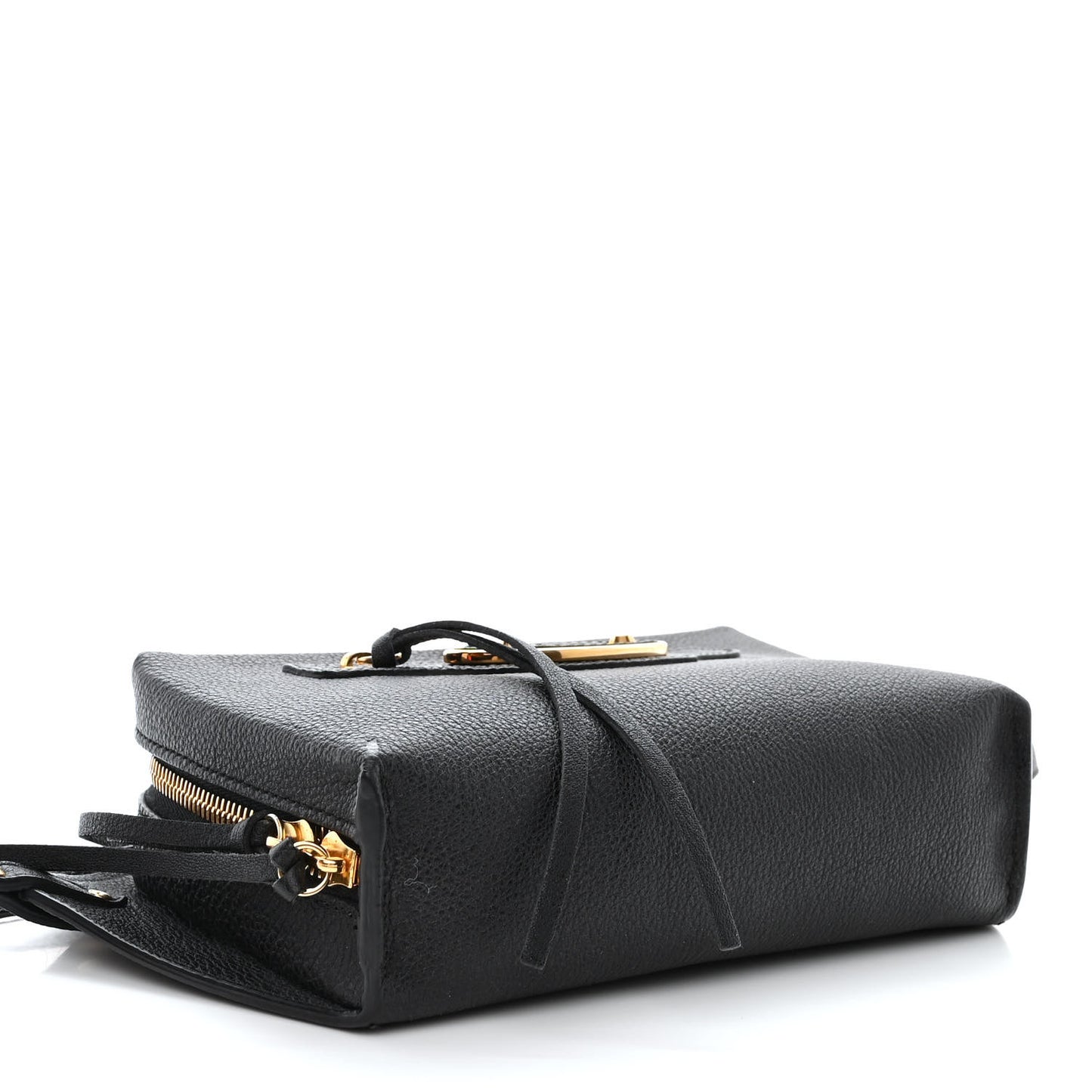 Chevre Gold Metallic Edge Hardware Bum Bag Black
