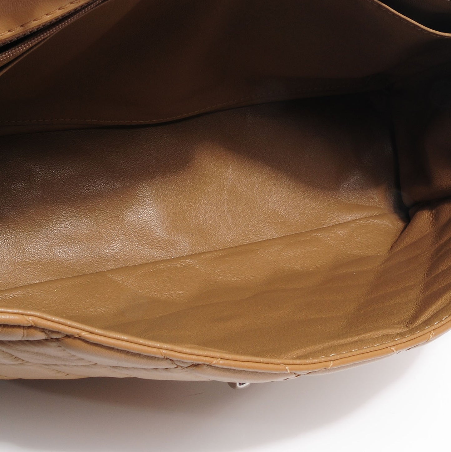 Lambskin Quilted Maxi Single Flap Dark Beige