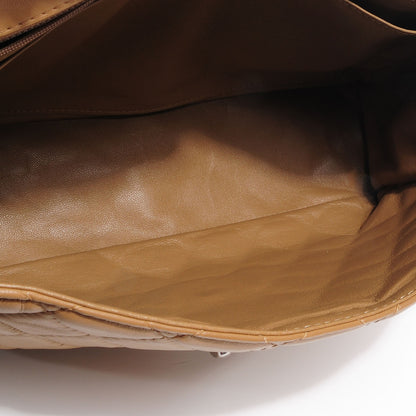 Chanel Lambskin Quilted Maxi Single Flap Dark Beige 6 of 9