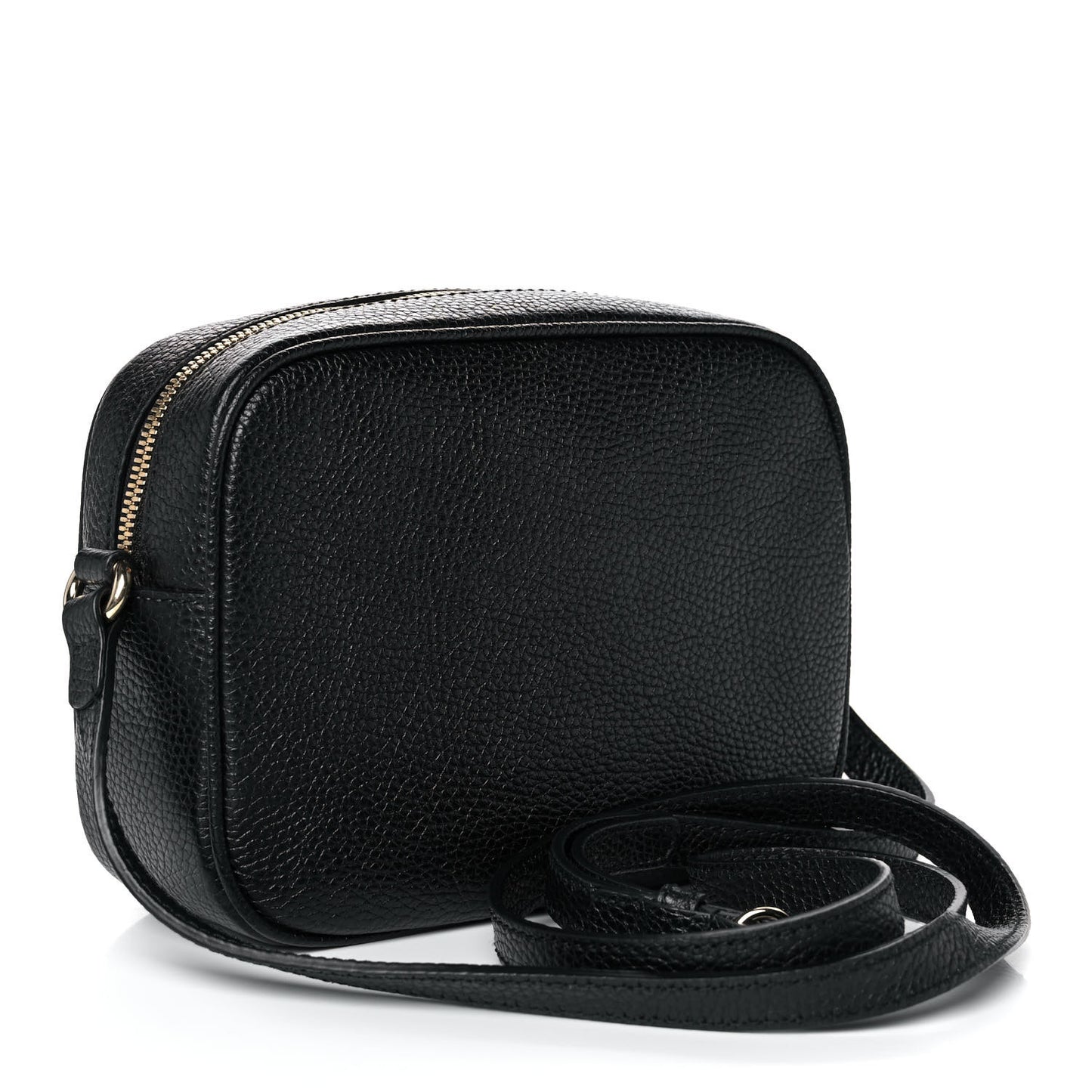 Pebbled Calfskin Small Soho Disco Bag Black