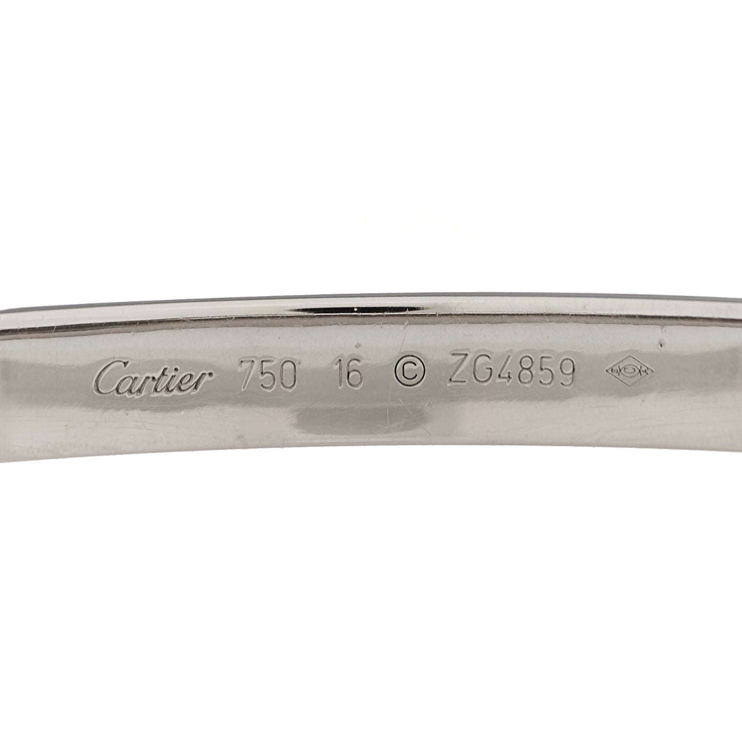 18K White Gold LOVE Bracelet 16