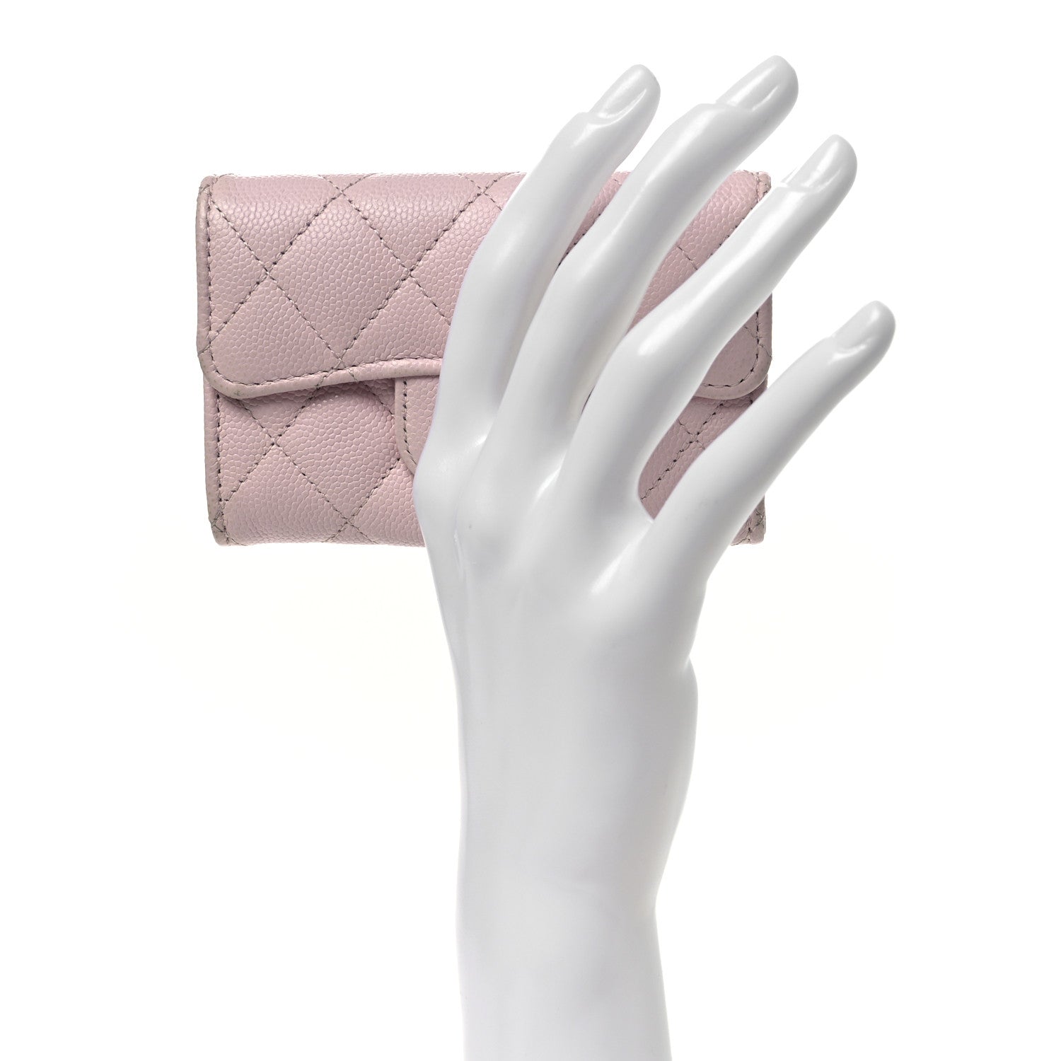 Chanel Caviar Quilted Flap Card Holder Wallet Light Pink 2 of 11