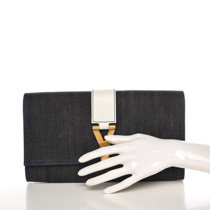 Saint Laurent Denim Classic Y Ligne Clutch 2 of 9