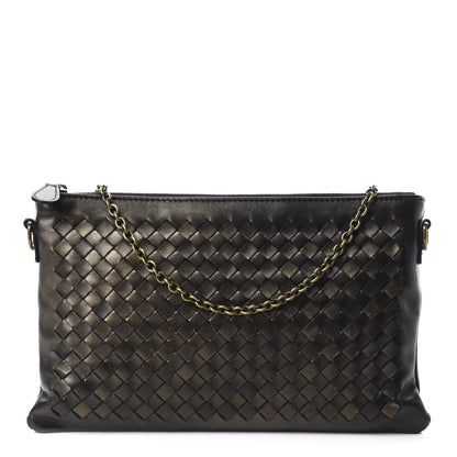 Bottega Veneta Nappa Intrecciato Biletto Chain Crossbody Dark Gold 1 of 10