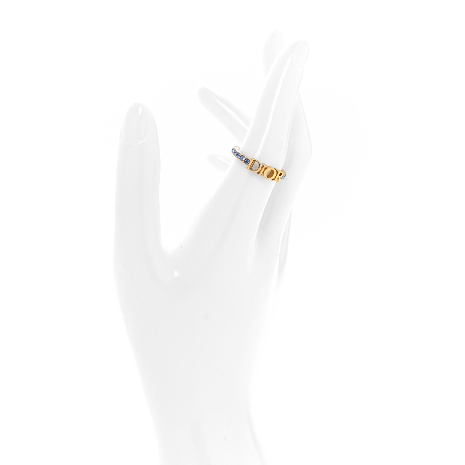 Christian Dior Metal Crystal Dio(R)evolution Ring L 55 7.25 Blue 2 of 4