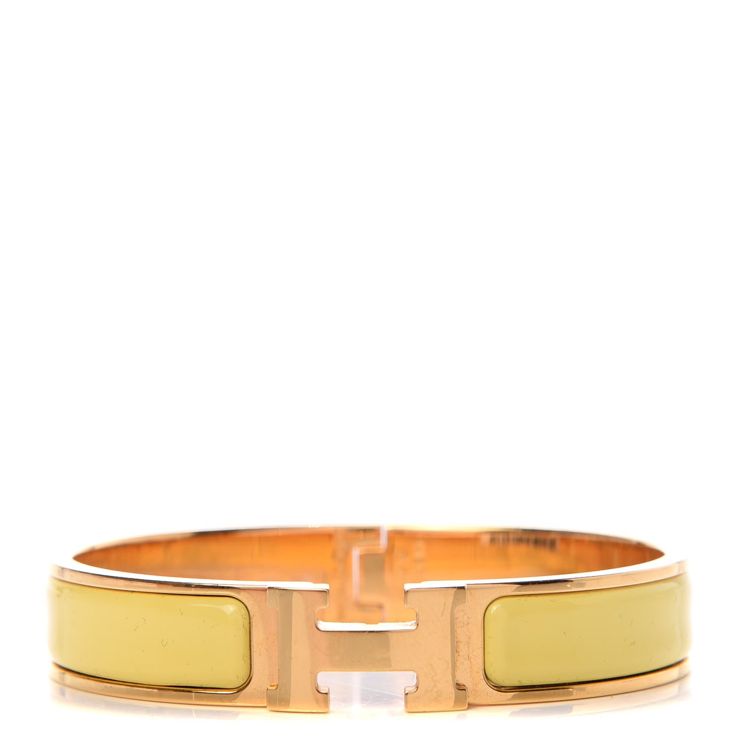 Hermes Enamel Narrow Clic Clac H Bracelet GM Jaune D'Or 1 of 6