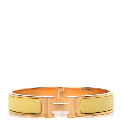 Hermes Enamel Narrow Clic Clac H Bracelet GM Jaune D'Or 1 of 6
