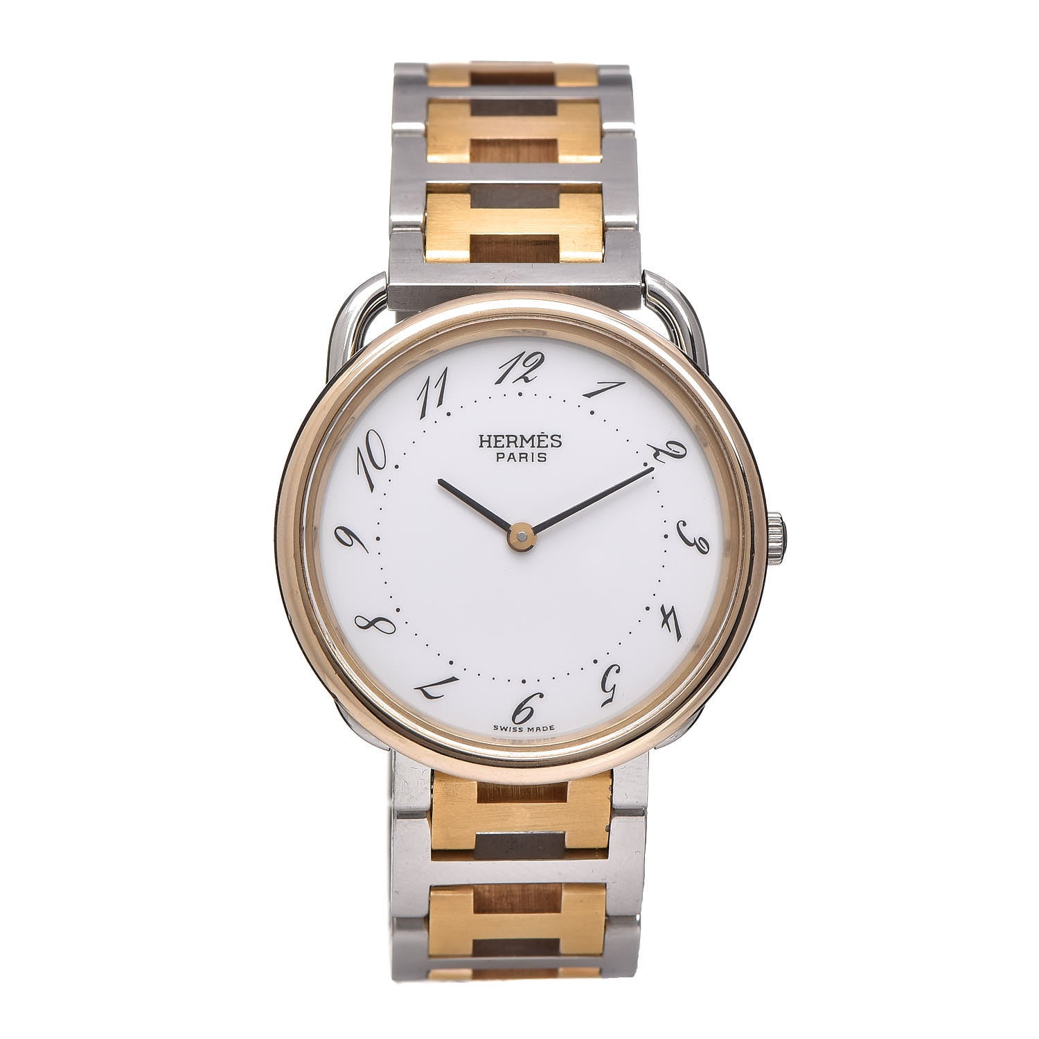 Hermes Stainless Steel 33mm Arceau Clipper Quartz Watch Gold 1 of 6