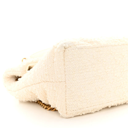 Saint Laurent Boucle Tweed Quilted Small Loulou Puffer Monogram Chain Satchel Crema Soft 8 of 9