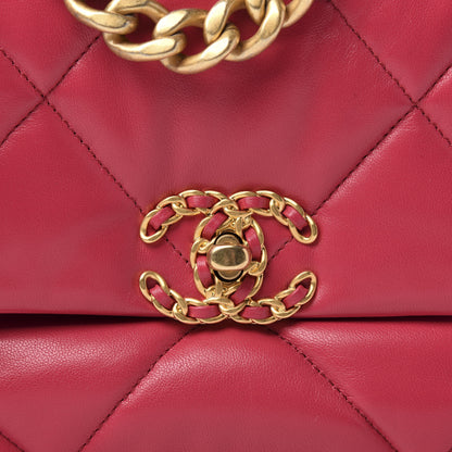 Chanel Goatskin Quilted Medium Chanel 19 Flap Pink 10 of 10