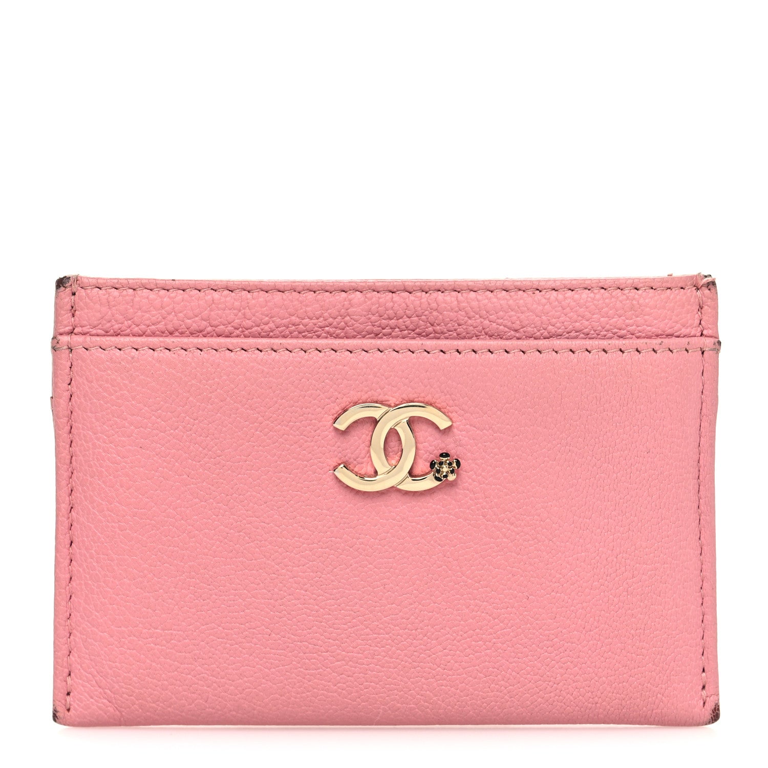 Chanel Goatskin CC Camellia Card Holder Pink 1 of 12