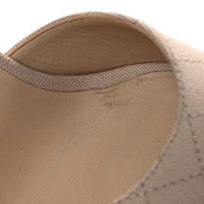 Chanel Canvas Quilted Peep Toe Wedge Sandals 39 Beige 11 of 12