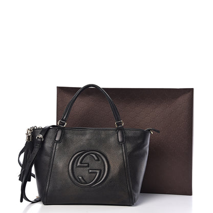Gucci Pebbled Calfskin Small Soho Top Handle Bag Black 14 of 14