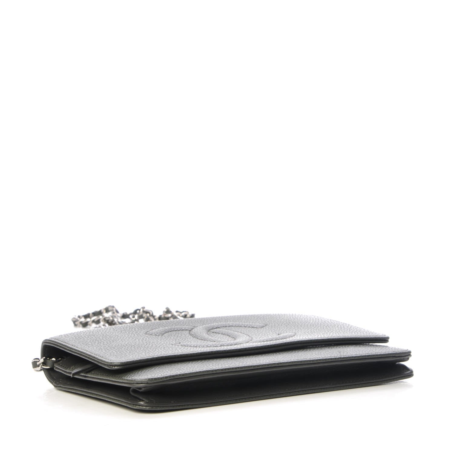 Chanel Caviar Timeless CC Wallet on Chain WOC Dark Grey 4 of 9