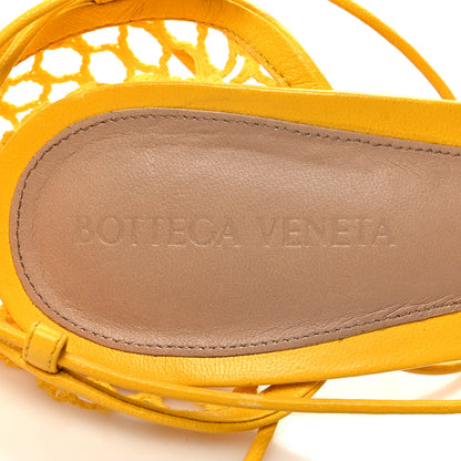 Bottega Veneta Mesh Nappa Stretch Ankle Tie Sandals 40.5 Egg Yolk 5 of 7