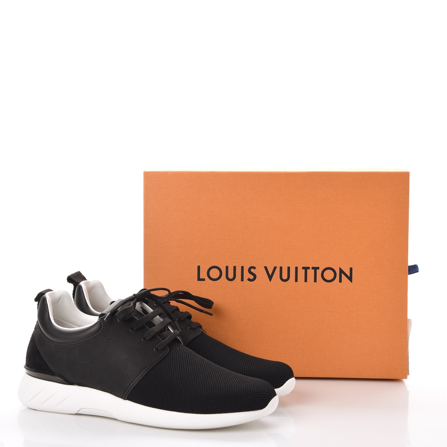 Louis Vuitton Rubber Mesh Suede Damier Fastlane Low Sneakers 10 Black 10 of 10