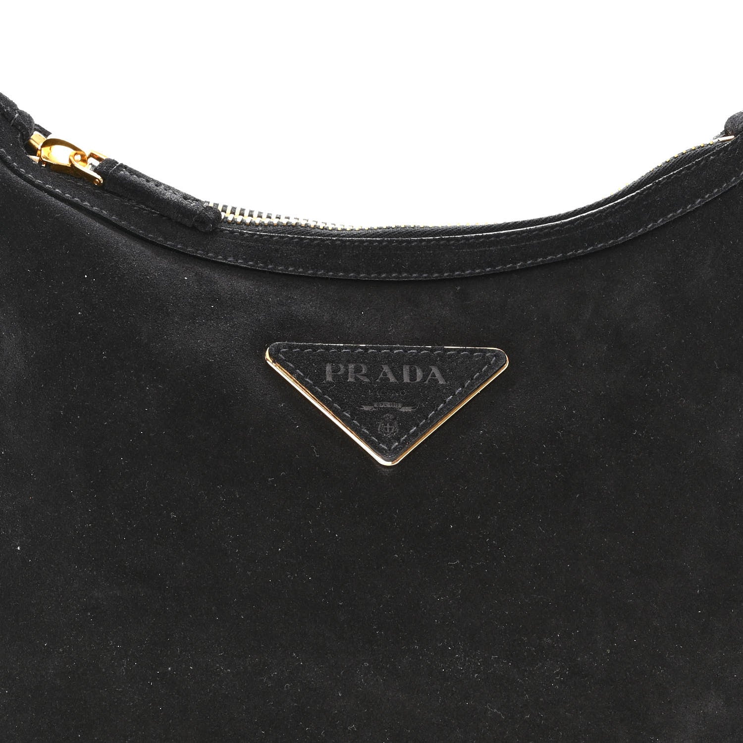 Prada Scamosciato Suede Shoulder Bag Black 3 of 19