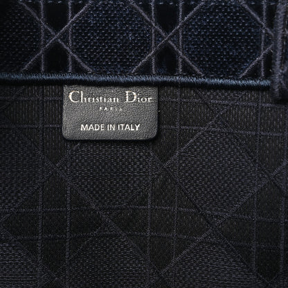 Christian Dior Velvet Cannage Large Book Tote Navy Blue 6 of 10