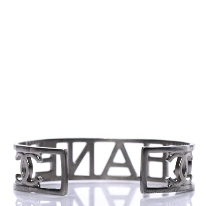 Chanel Ruthenium Logo Cuff Bracelet 3 of 5