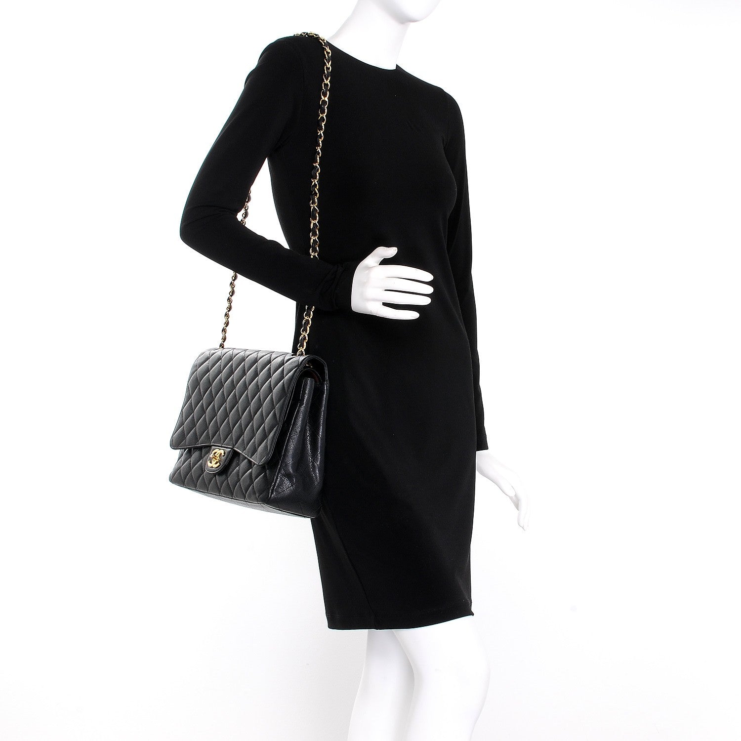 Chanel Caviar Quilted Maxi Double Flap Black 2 of 9