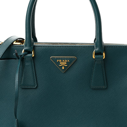 Prada Saffiano Small Galleria Double Zip Tote Ottanio 7 of 9
