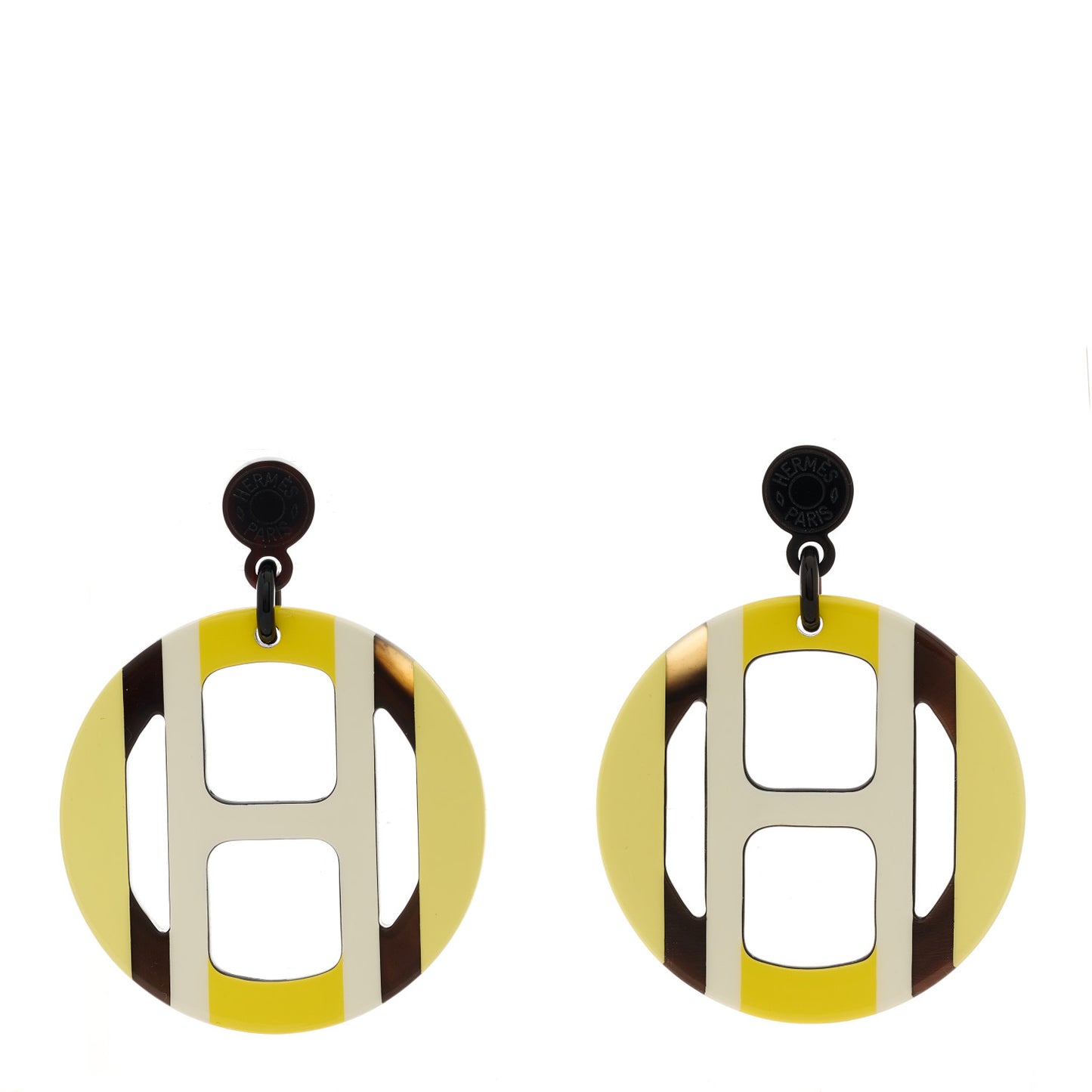 Lacquered Horn H Equipe Earrings