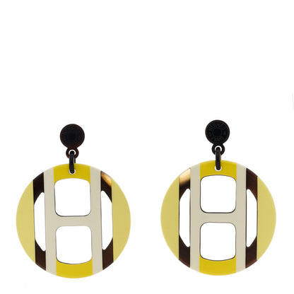 Hermes Lacquered Horn H Equipe Earrings 1 of 6