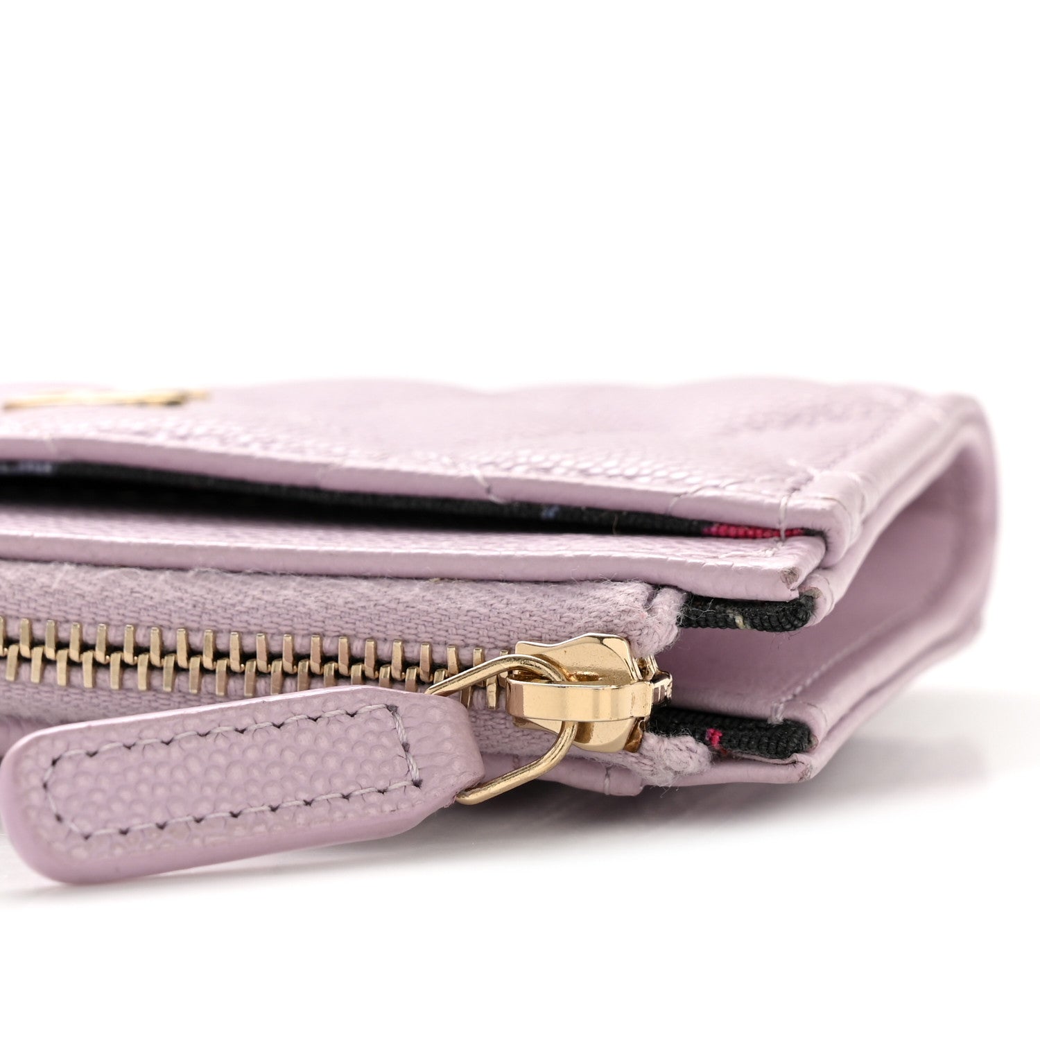 Chanel Caviar Quilted CC Zip Around Card Holder Light Purple 9 of 10
