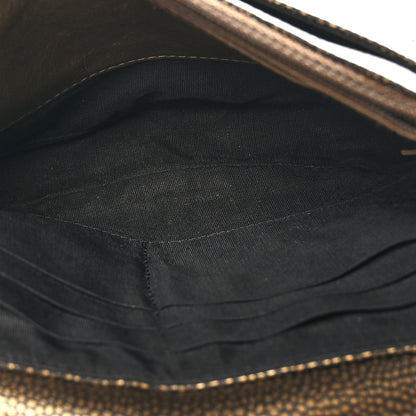 Chanel Metallic Caviar Half Moon Wallet On Chain WOC Bronze 5 of 10