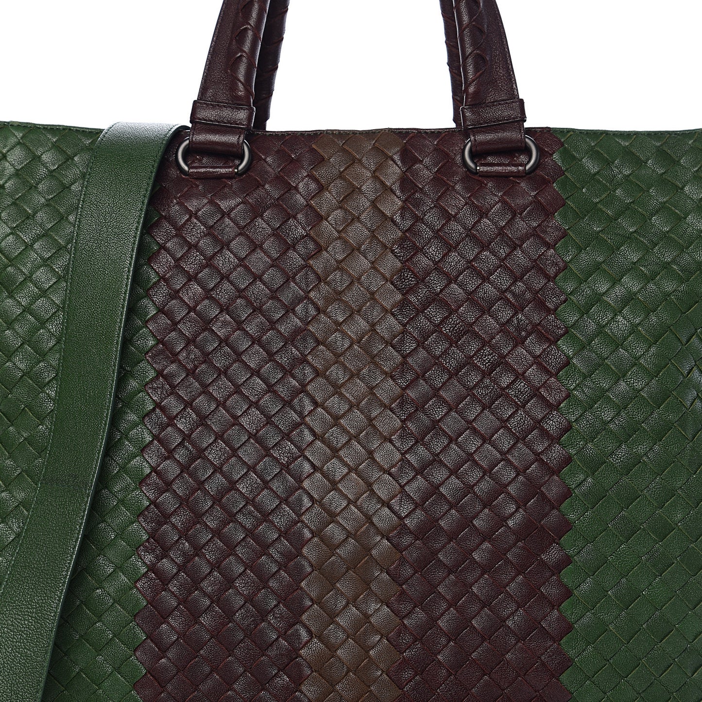 Goatskin Intrecciato Tote Green