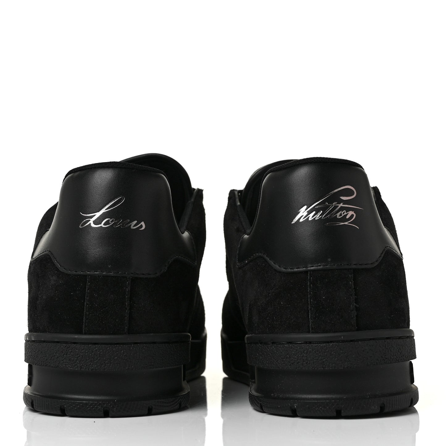 Suede Mens LV Trainer Sneakers 9 Black