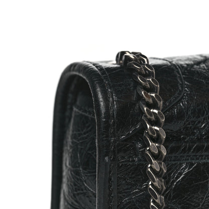 Saint Laurent Crinkled Calfskin Matelasse Monogram Niki Chain Wallet Black 11 of 13