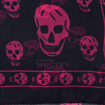 Alexander McQueen Silk Skull Scarf Black Pink 2 of 4