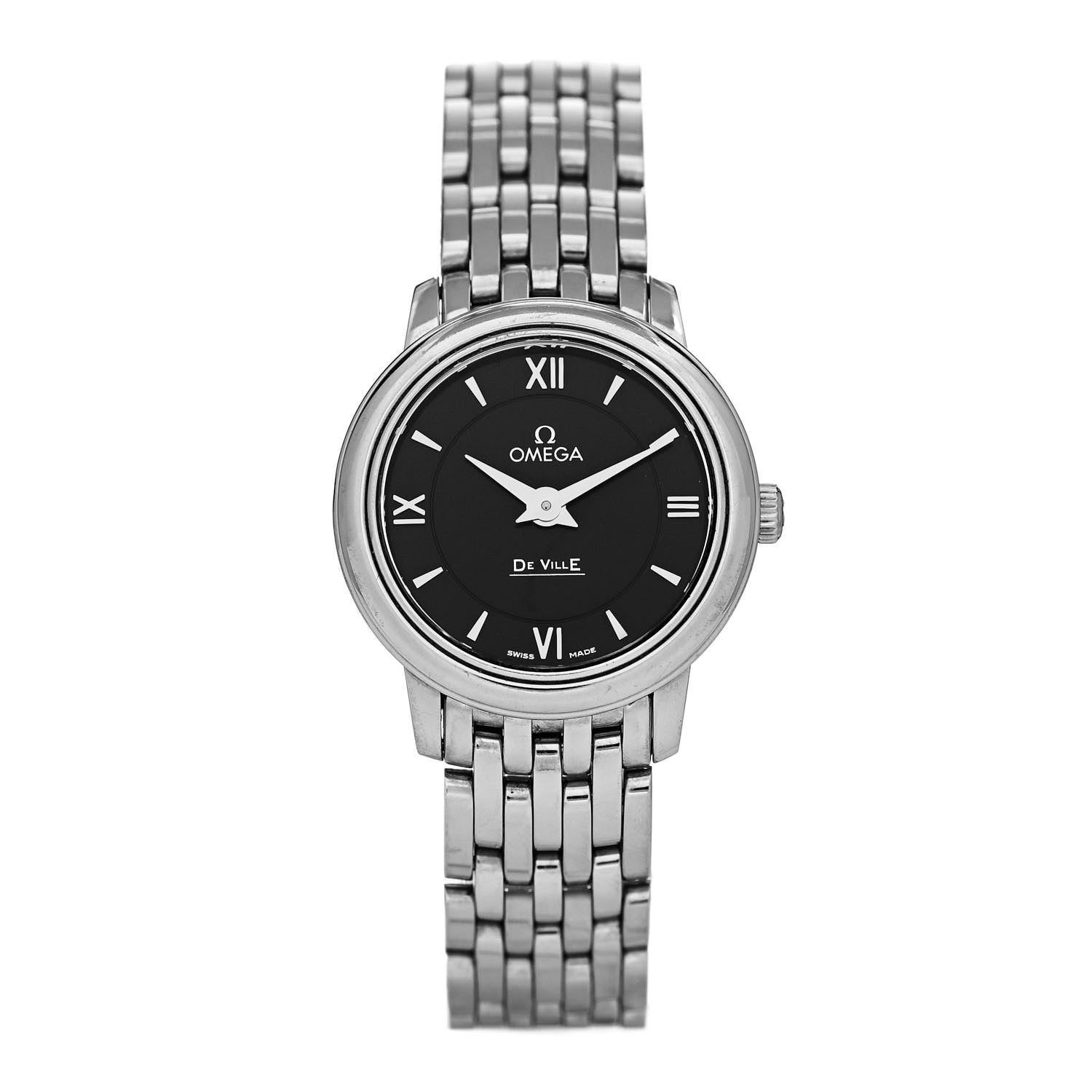 Omega Stainless Steel 24mm De Ville Prestige Quartz Watch Black 424.10.24.60.01.001 1 of 5
