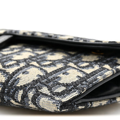 Christian Dior Oblique Saddle Chain Long Wallet Blue 11 of 11