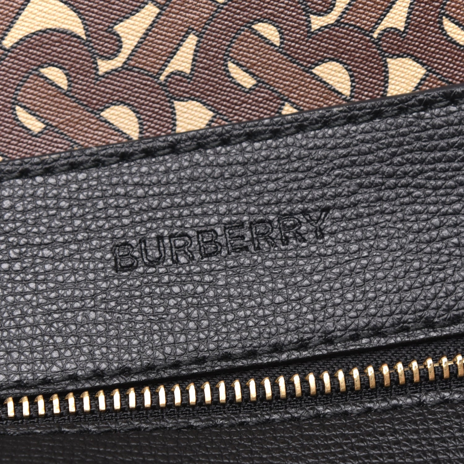 Burberry Calfskin TB Motif Embossed Medium Tote Black 6 of 8