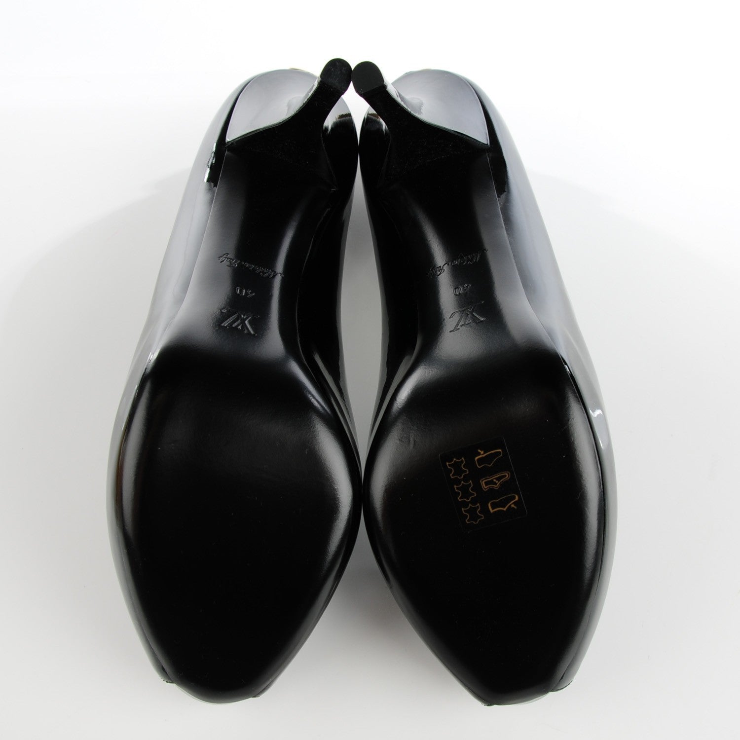 Louis Vuitton Patent Calfskin Oh Really Peep Toe Pumps 40 Black 6 of 9