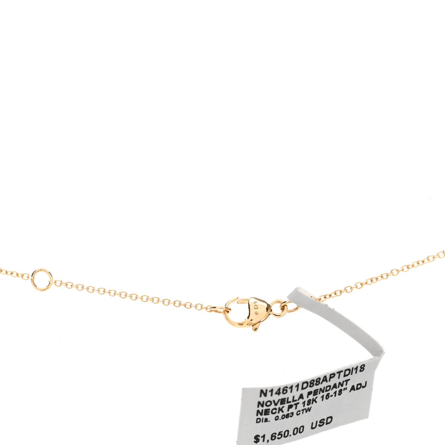 18K Yellow Gold Diamond Pink Tourmaline Novella Pendant Necklace